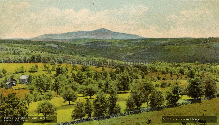 Postcard: New England Views on Boston & Maine Railroad - Mt. Monadnock, New Hampshire from Beech Hill